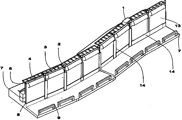 Construction method of self-overturning and self-supporting type automatic river levee