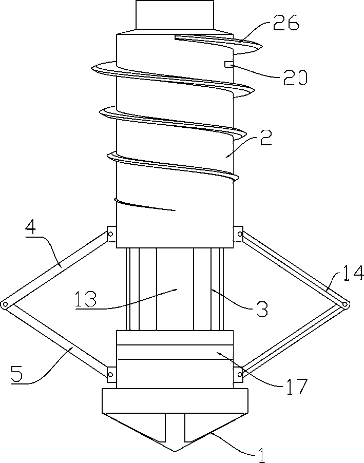 Underwater thick powder fine sand layer pore-forming expanding and stirring device and pore-forming method using same