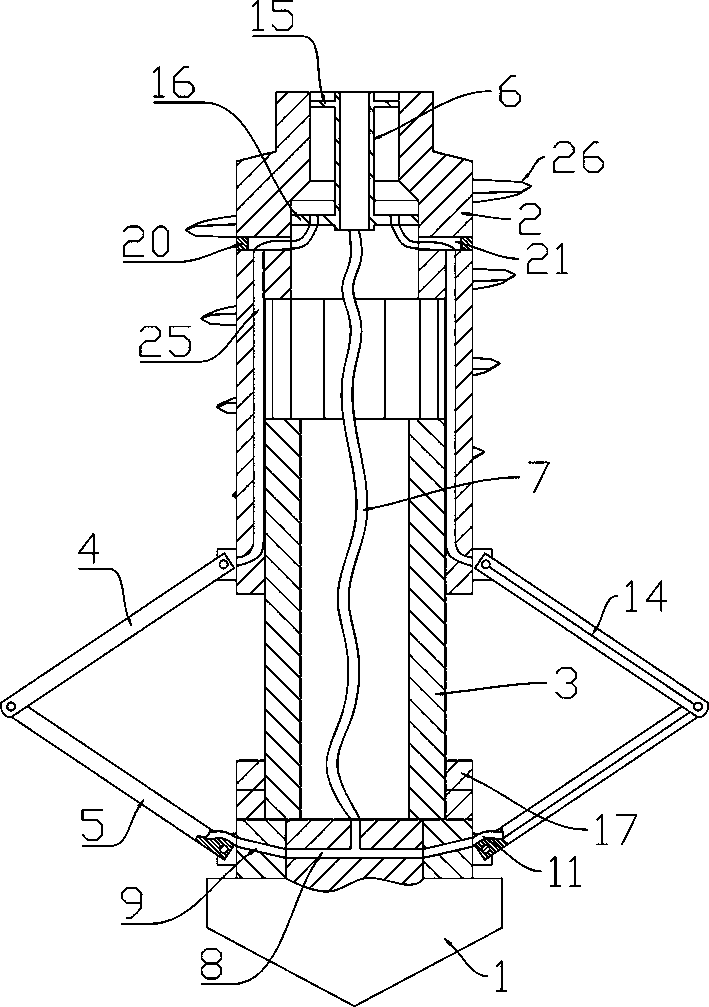 Underwater thick powder fine sand layer pore-forming expanding and stirring device and pore-forming method using same