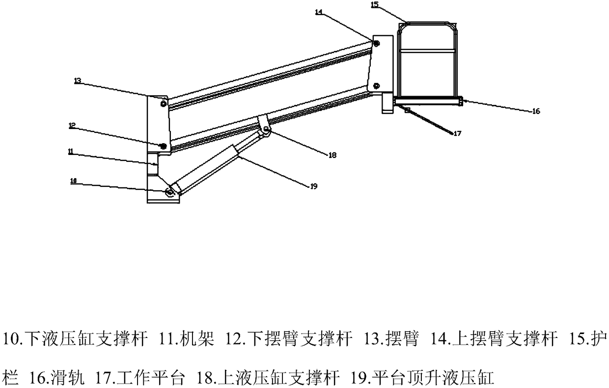 Swing arm type orchard working platform