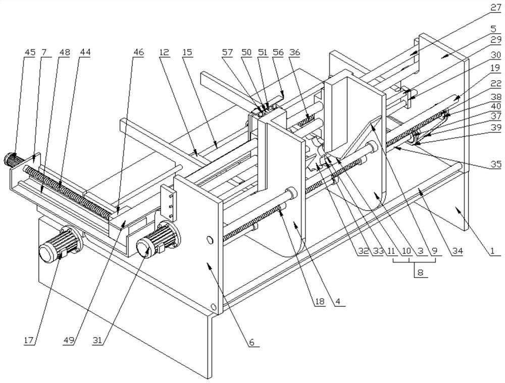 An automatic feeding device for insulating stays used in the processing of insulating parts