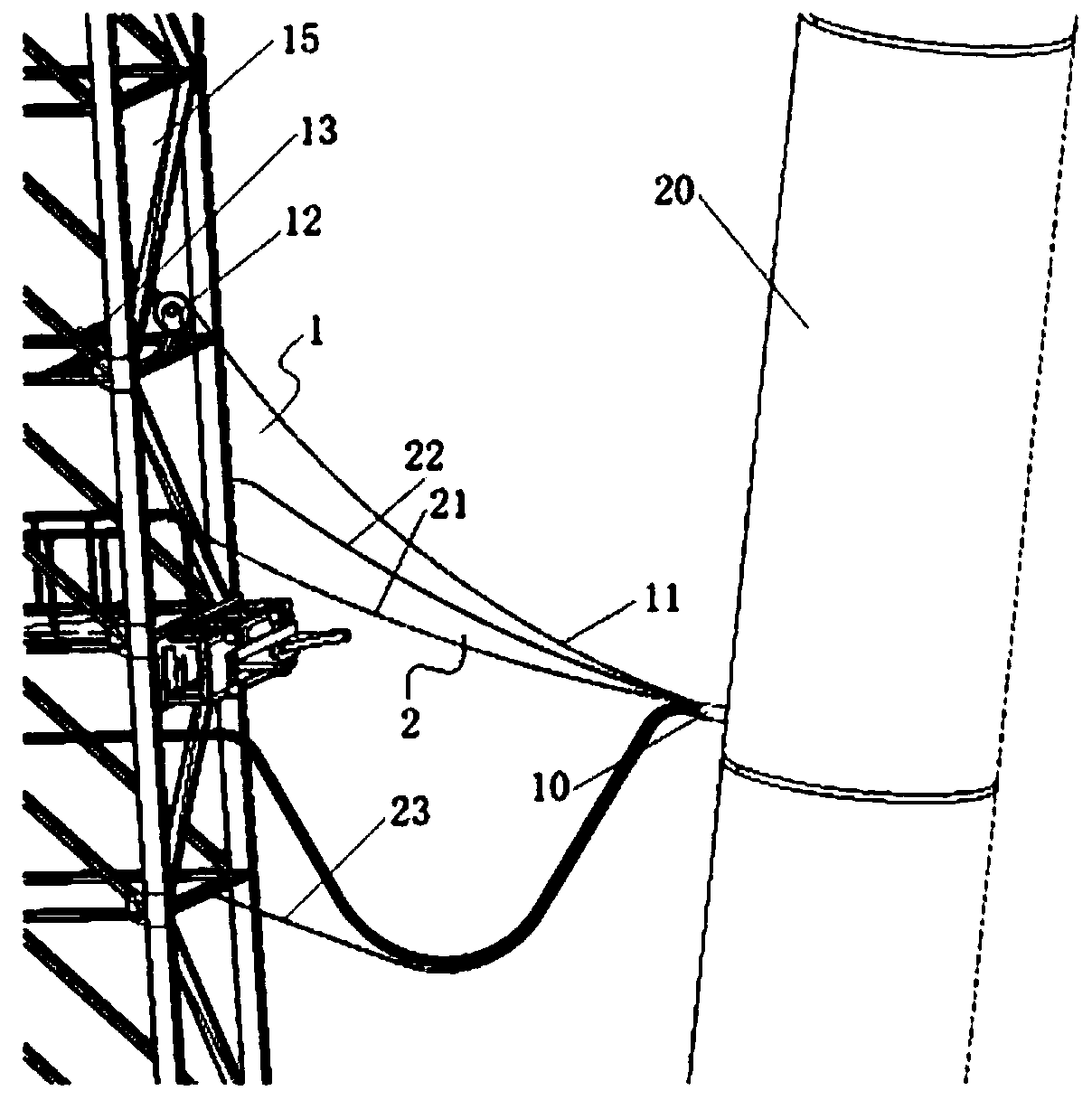 Fall-off hold-down system for carrier rocket and injection connector