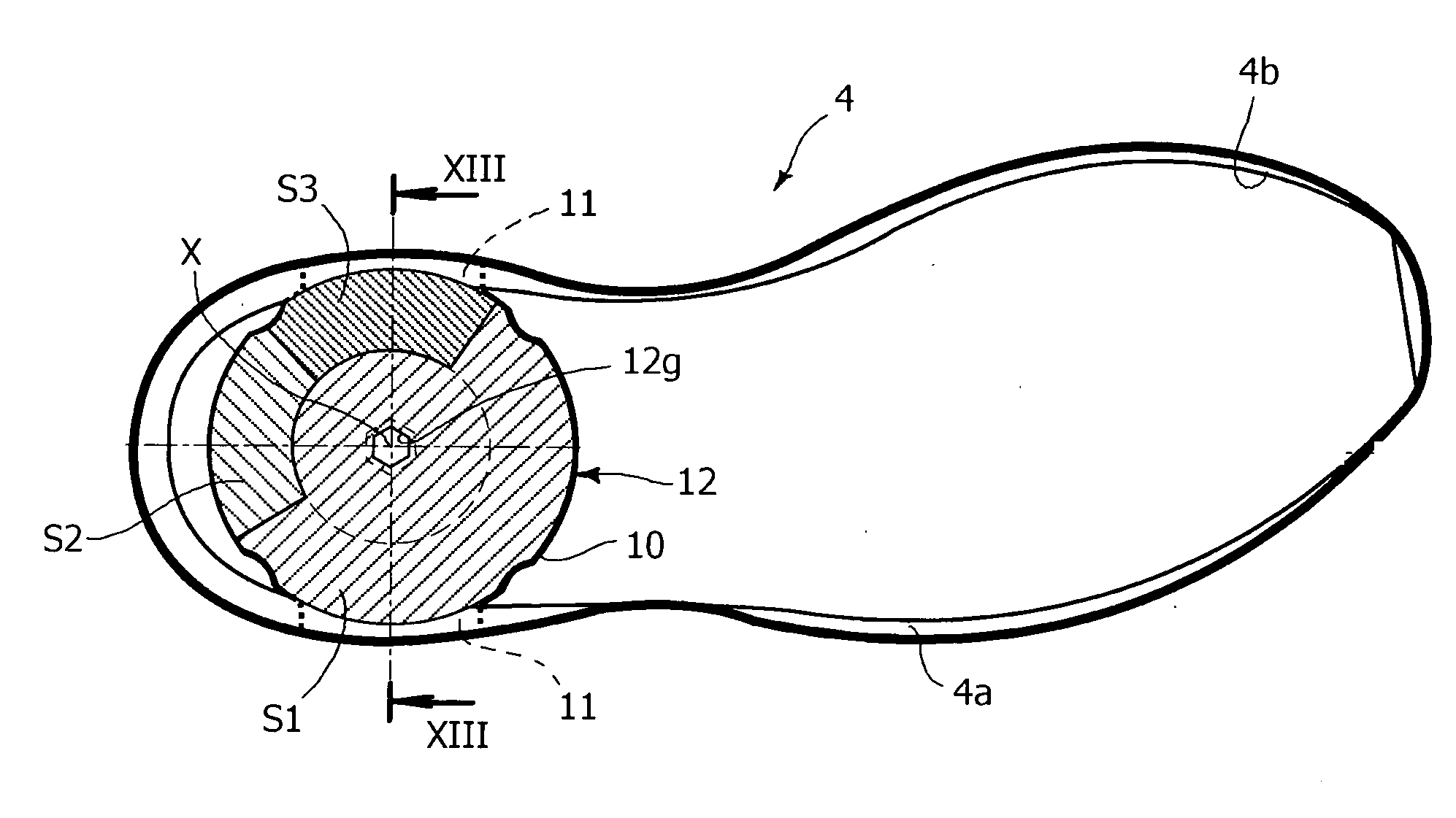 Footwear with an adjustable stabilizing system, in particular for pronation and/or supination control