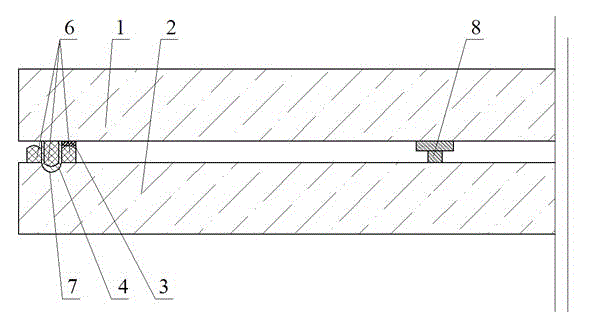 Vacuum glass with sealed strip frame and groove as well as preparation method thereof