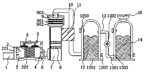 Treatment device with exhaust gas purification function for biomass combustion