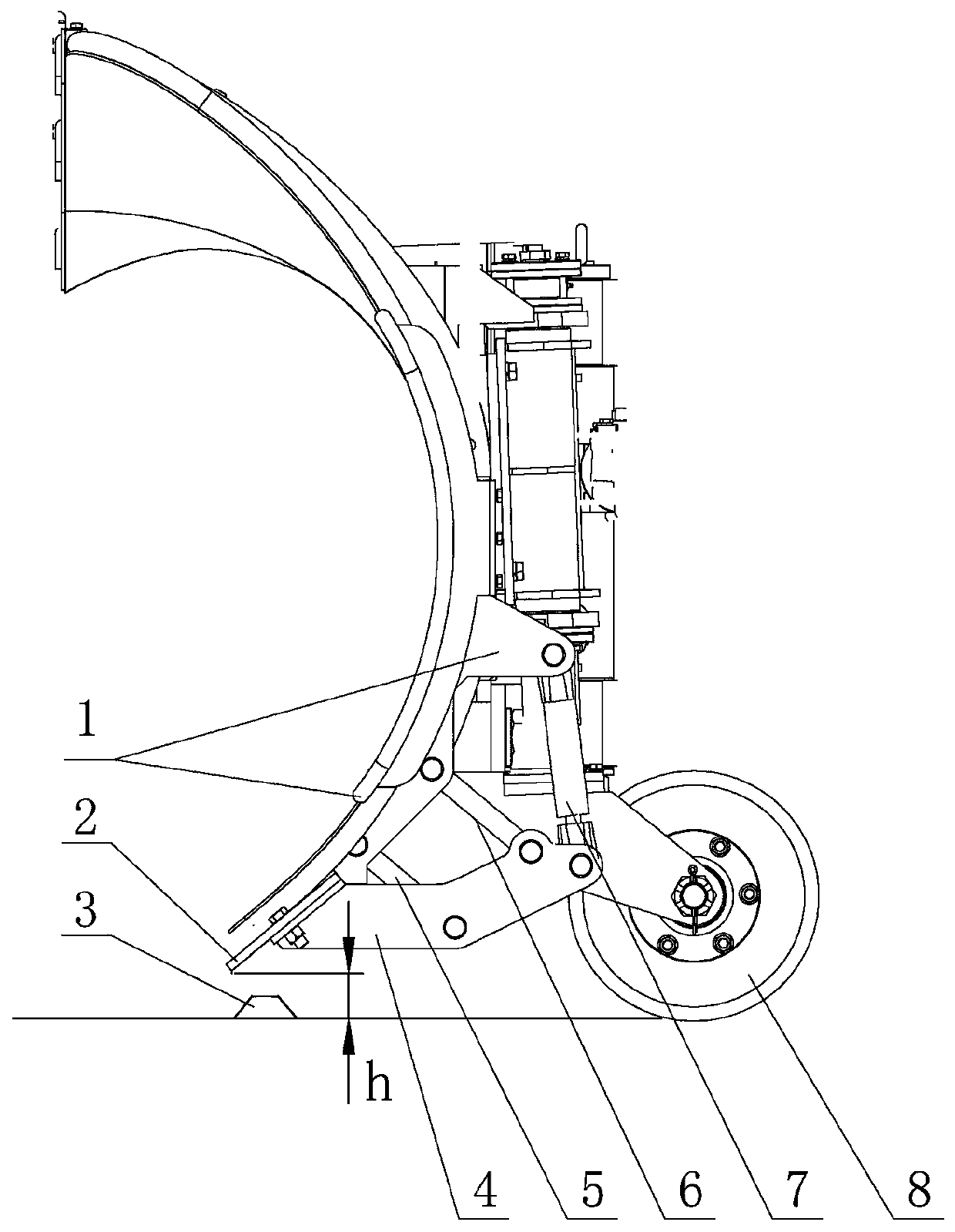 Snow shovel obstacle avoidance device