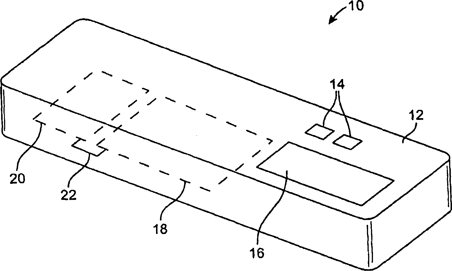 Dual-band antenna with angled slot for portable electronic devices