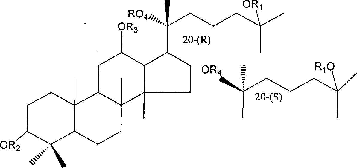 20(S) or 20(R)-dammarane-3 beta,12 beta, 20,25-tetraalcohol derivative, its salt and use thereof