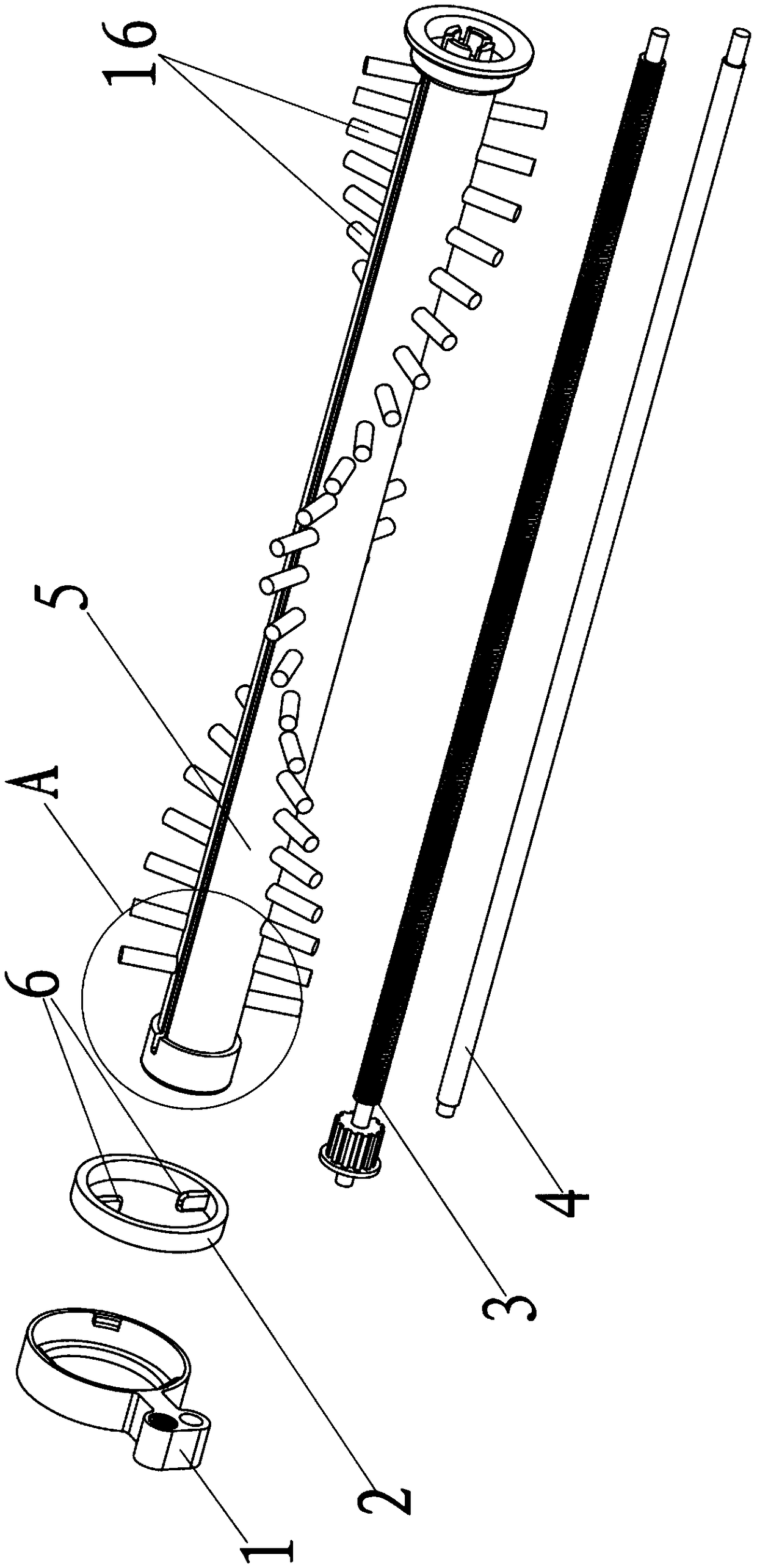 Roller brush wrapping removal device for cleaning utensils and cleaning utensils thereof