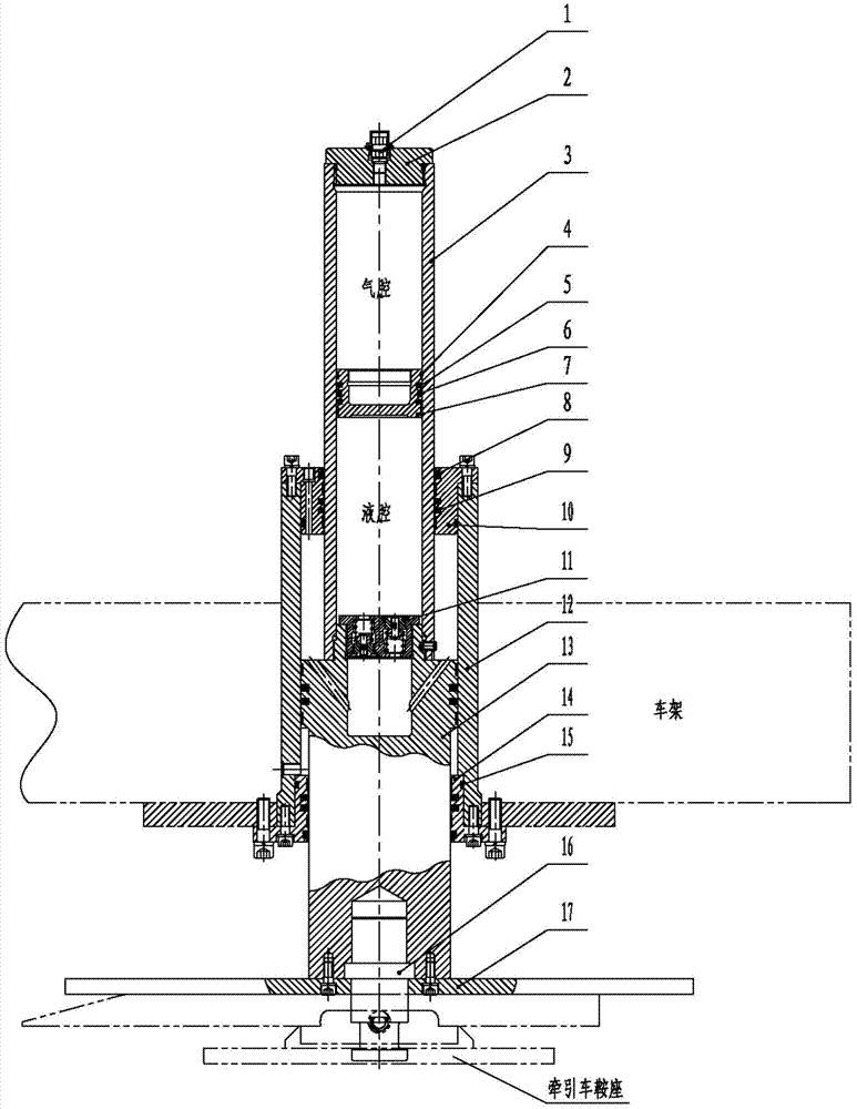 A front buffer device of a semi-trailer transport vehicle