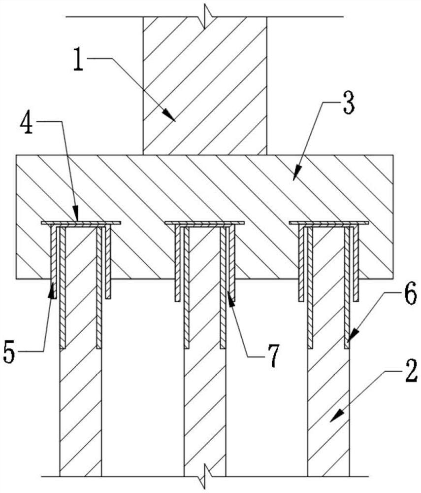 Bridge damping structure suitable for pile group foundation