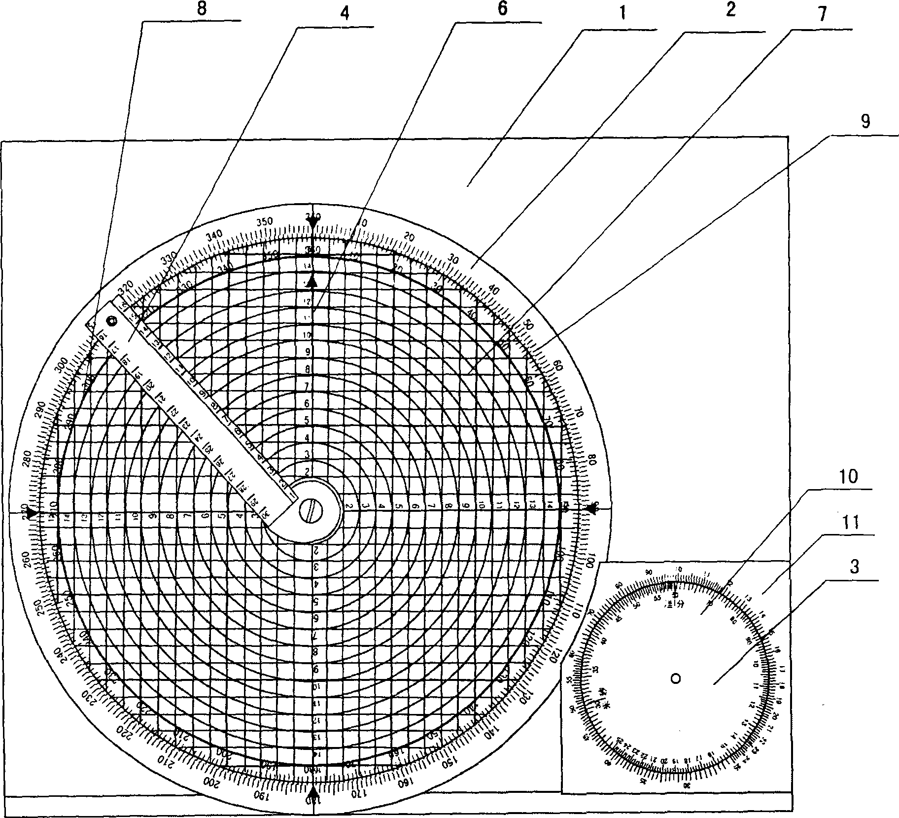 Navigation drawing and calculating disk