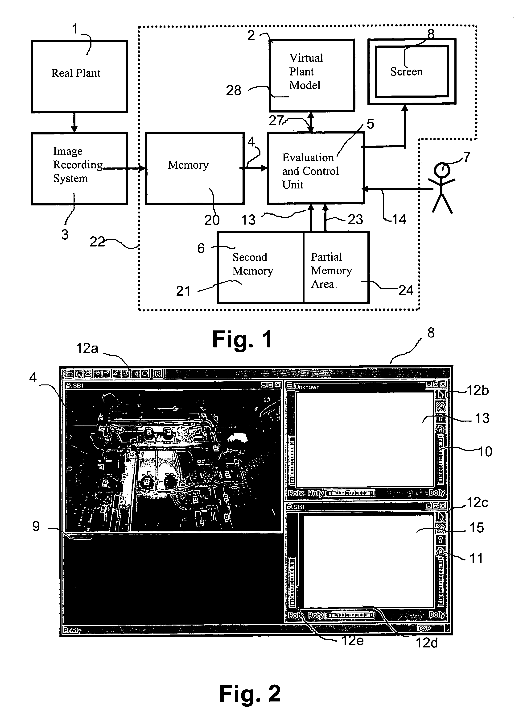 Device and method for generating a virtual model of an installation