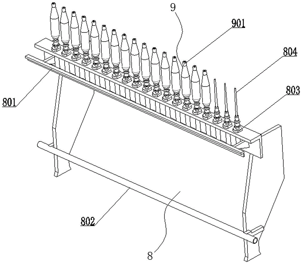 Pipe inserting and pulling positioning power device of fine-spinning doffing machine