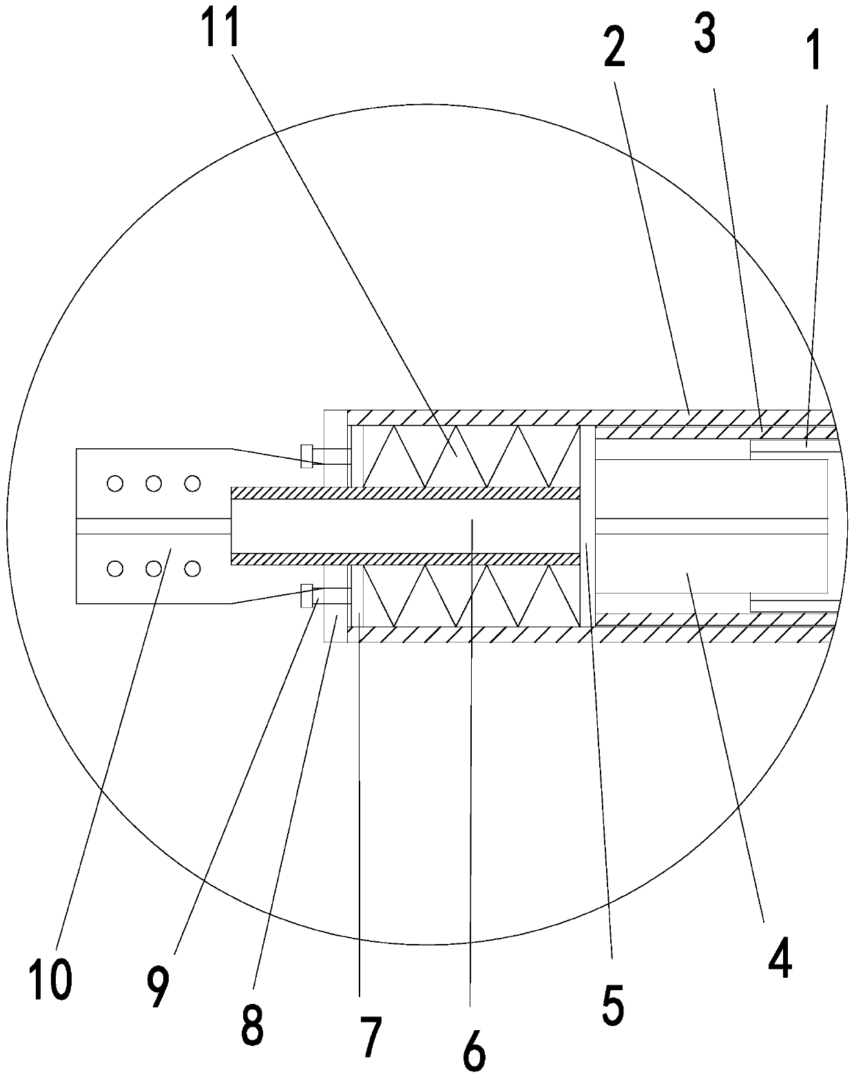 Dual pipe constraint type self-resetting buckling-restrained brace device based on belleville springs