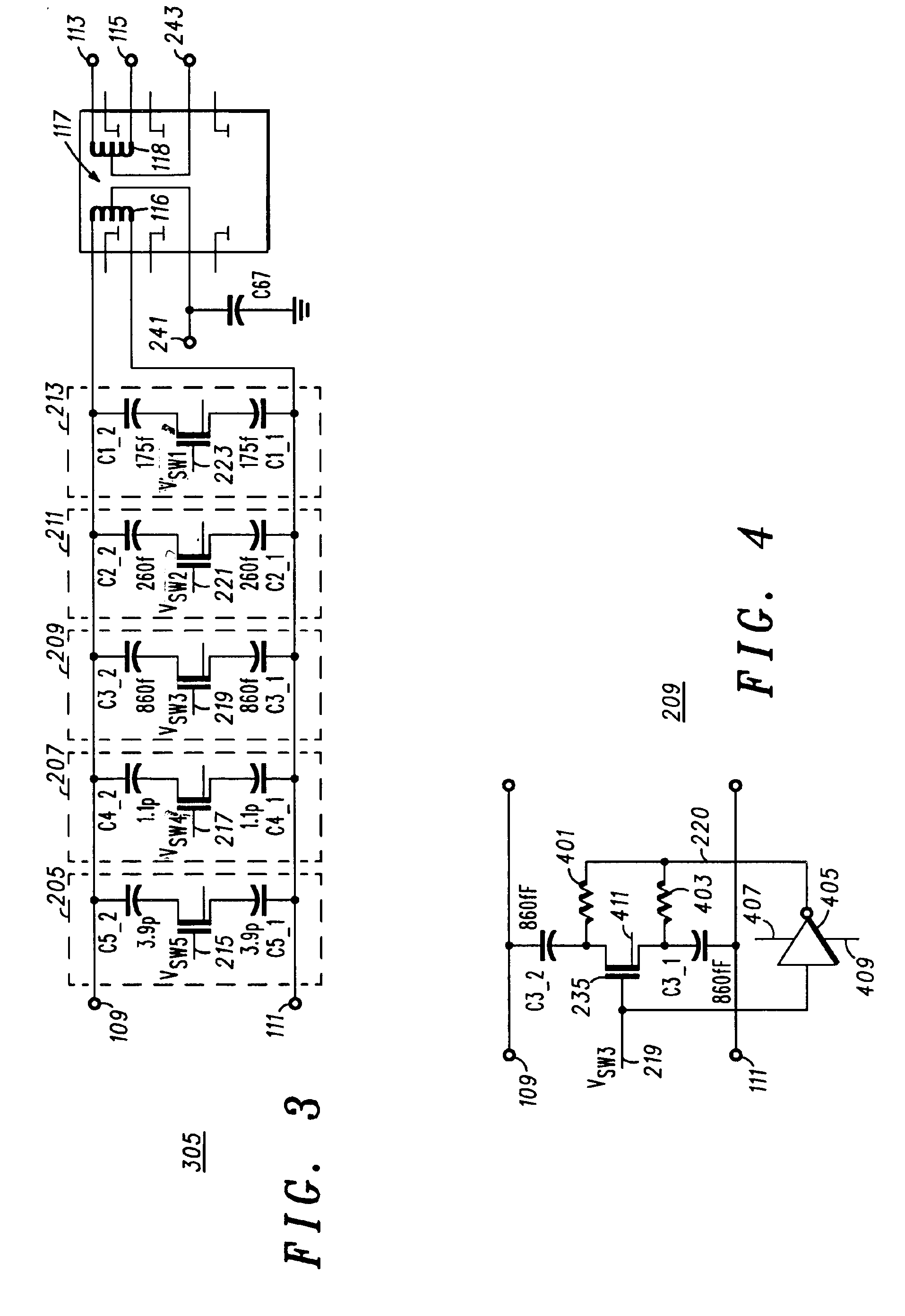 Integrated frequency selectable resonant coupling network and method thereof