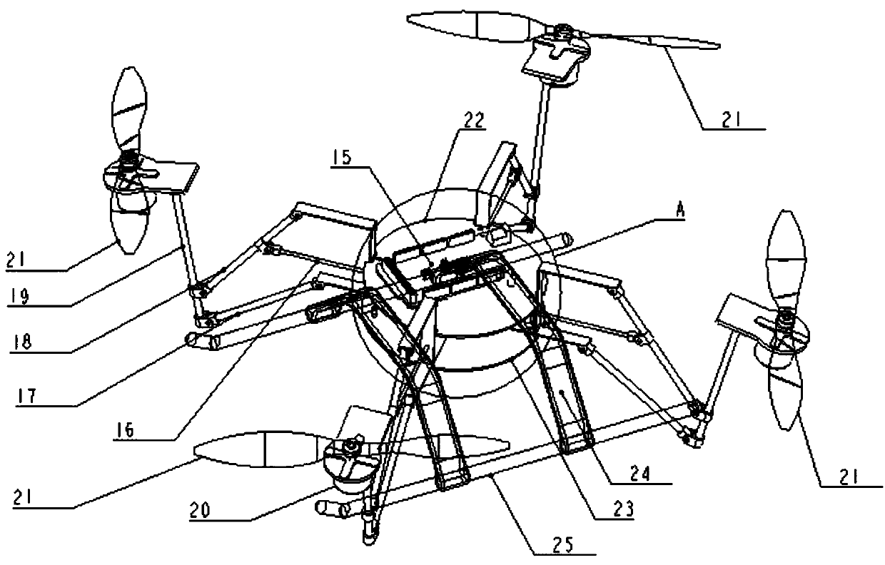 A rotary retractable variable torque quadrotor aircraft