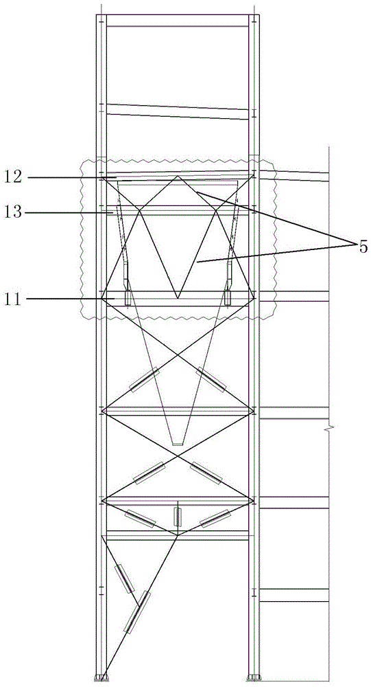 Support-truss structure supporting coal hopper
