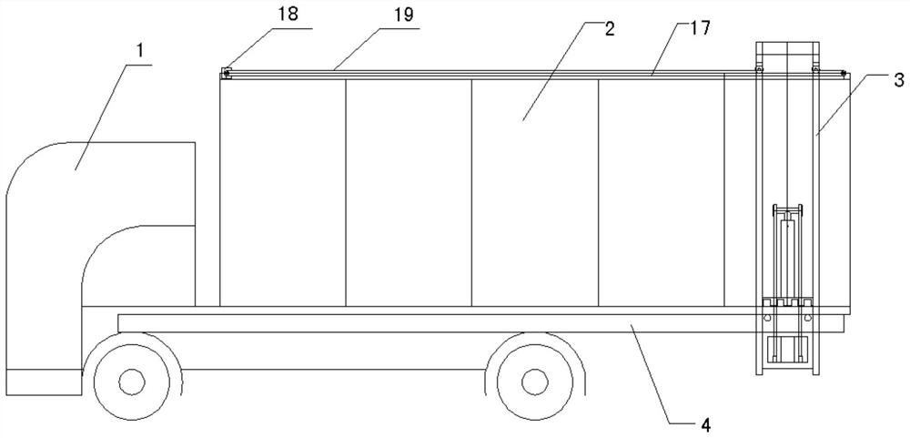 High-efficiency large-volume intelligent waste transport vehicle achieving automatic classification