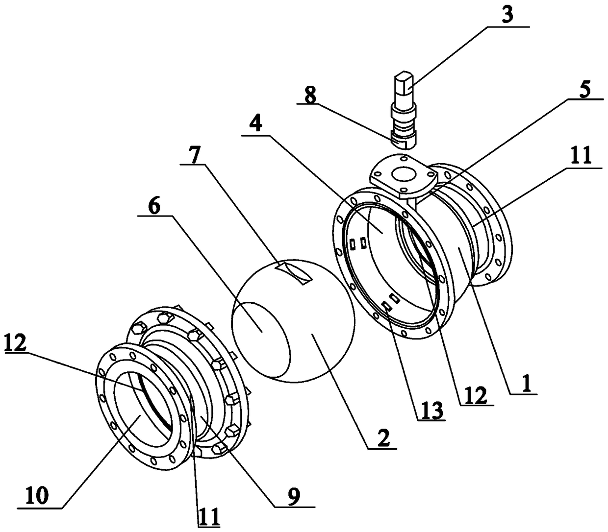 A fire-proof ball valve