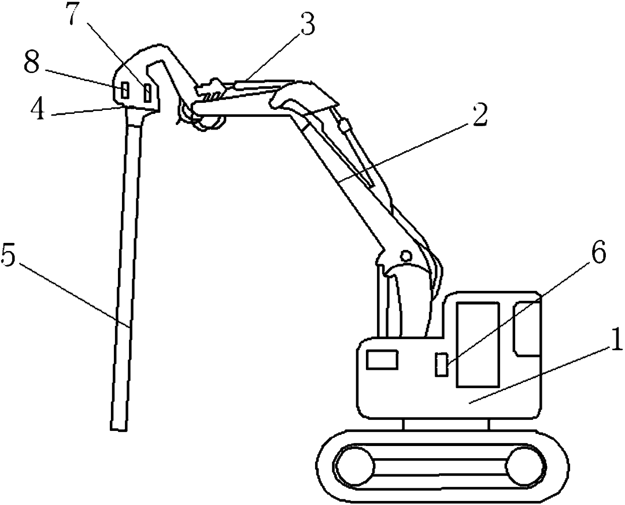 Piling method of damming piling machine