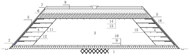 Expansive soil composite roadbed structure pattern and construction method thereof
