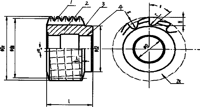 Double-circular arc harmonic wave gear hobbing cutter