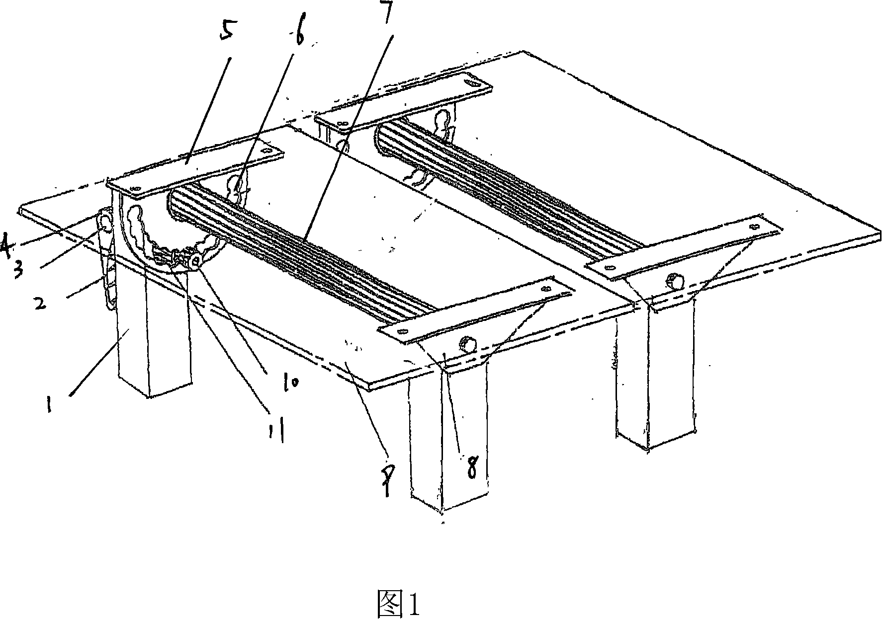 Bed with turn-over device
