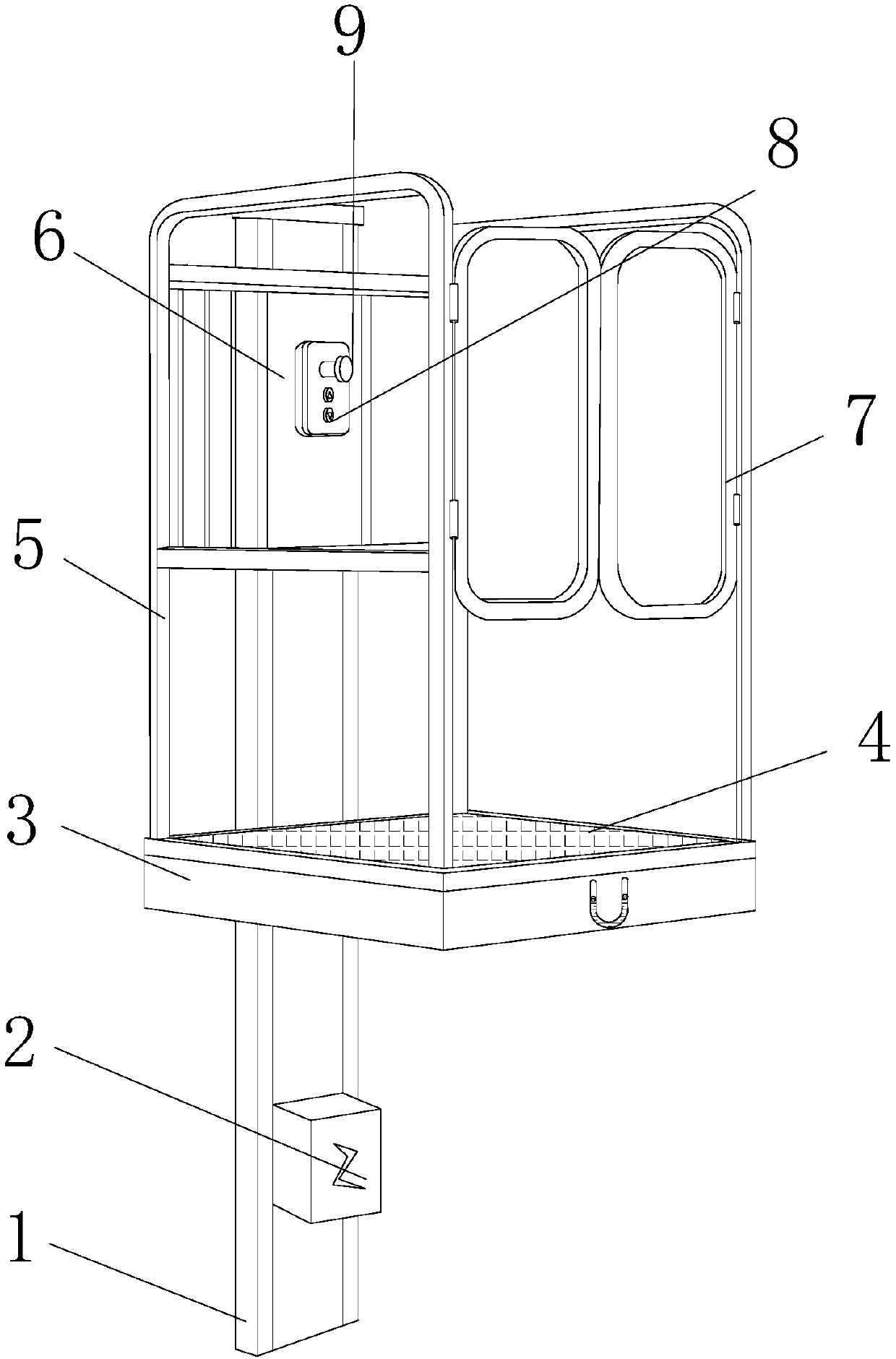 Balance keeping device for preventing aerial working platform from becoming oblique