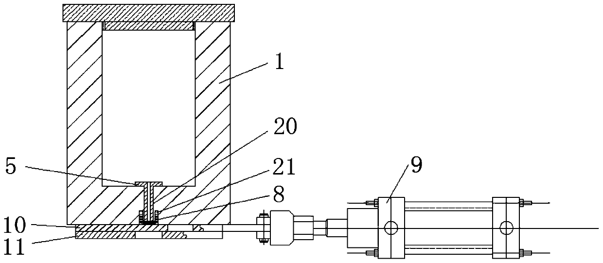 Instantaneous opening device for molten liquid in high temperature and high pressure container