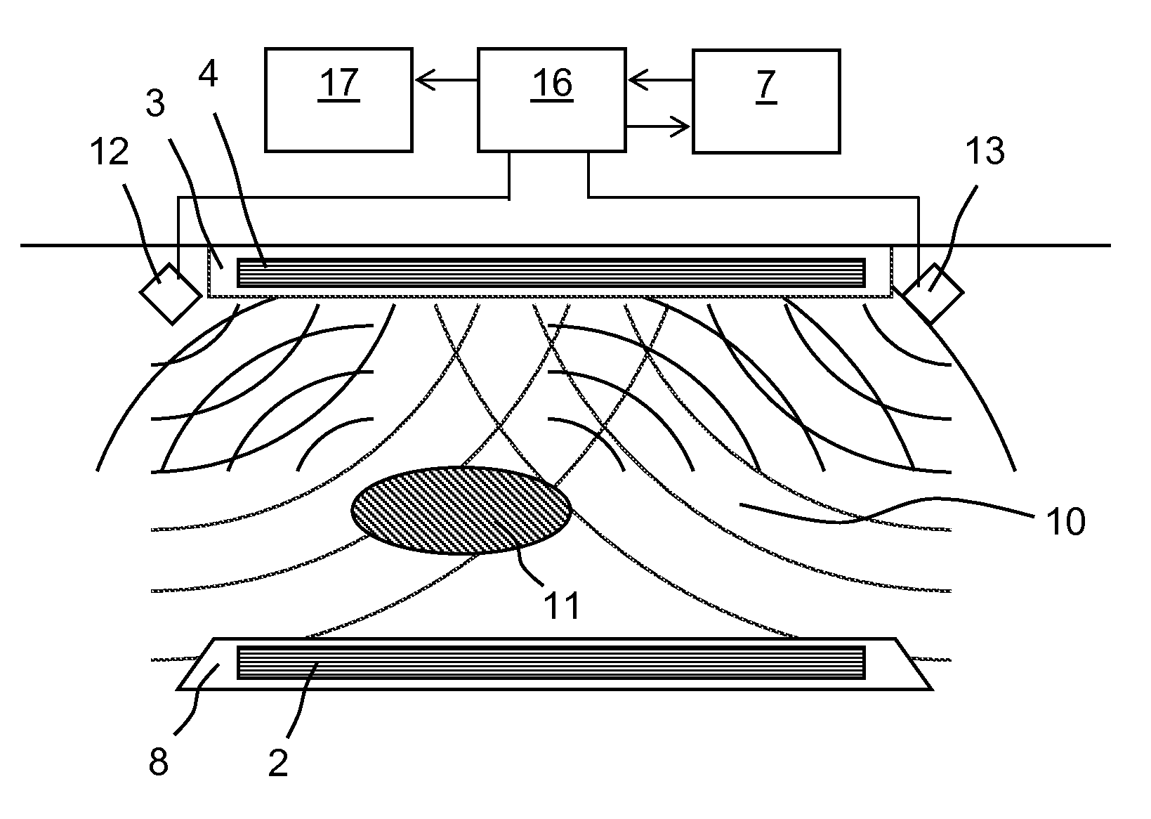 Device for inductive transmission of electrical energy