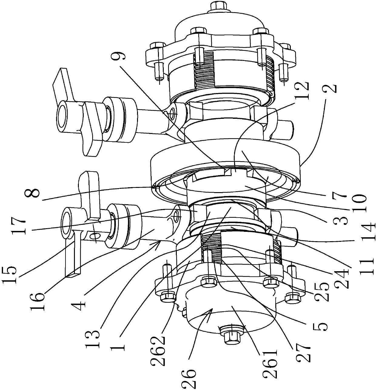 A steering clutch driving mechanism of a combine harvester