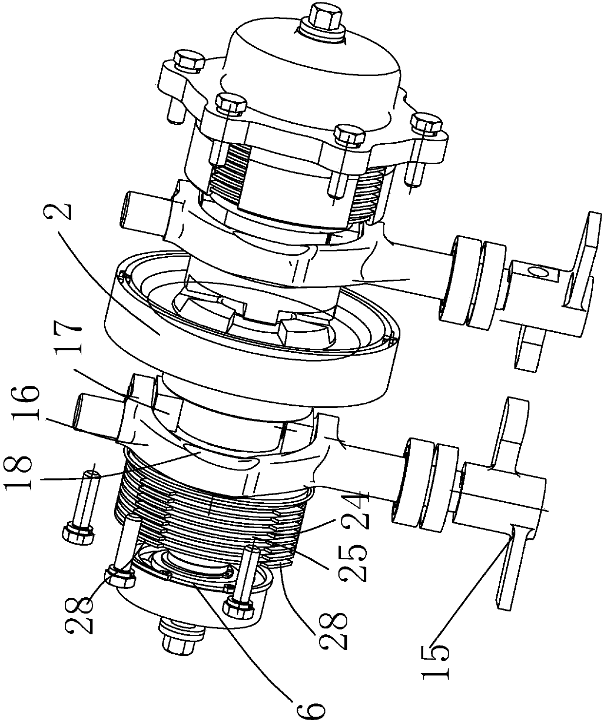A steering clutch driving mechanism of a combine harvester