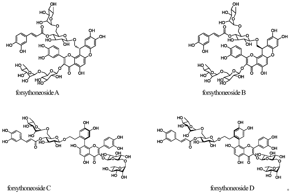 A class of compounds derived from forsythia, its preparation method and its application in the prevention and treatment of Parkinson's disease