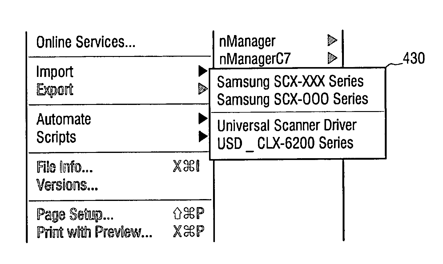 Host device with universal image scanning device driver and driver management method thereof