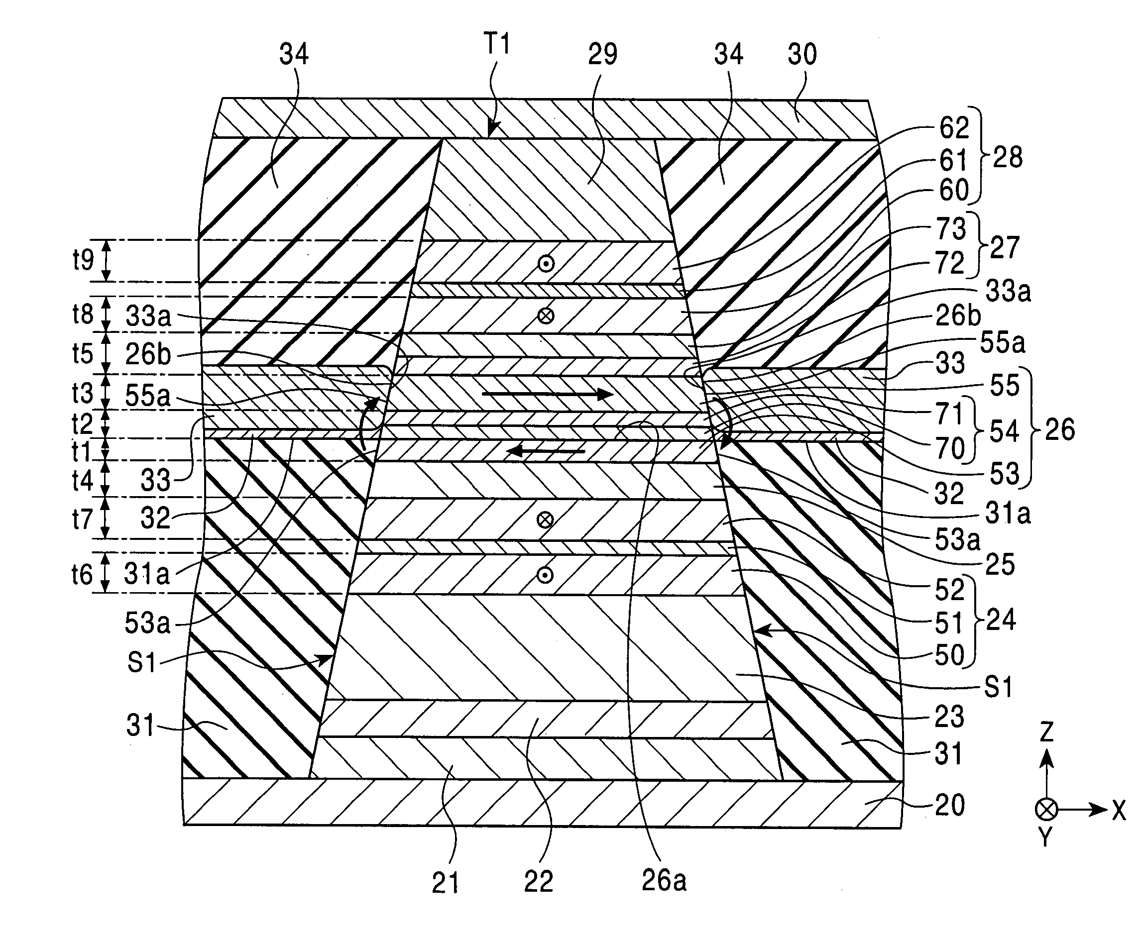 Dual-type magnetic detecting element in which free magnetic layer and pinned magnetic layer have suitably selected β values