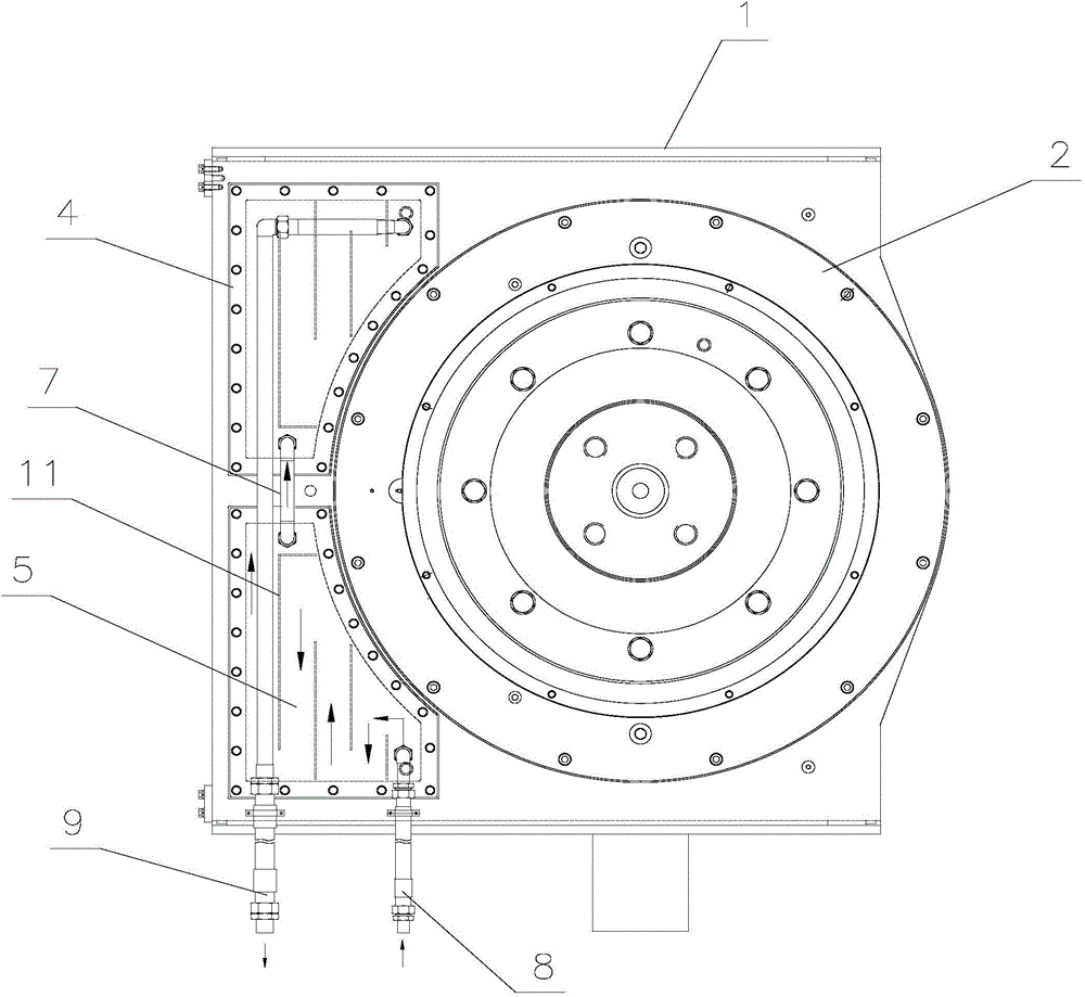 Rolling machine bearing seat with cooling system