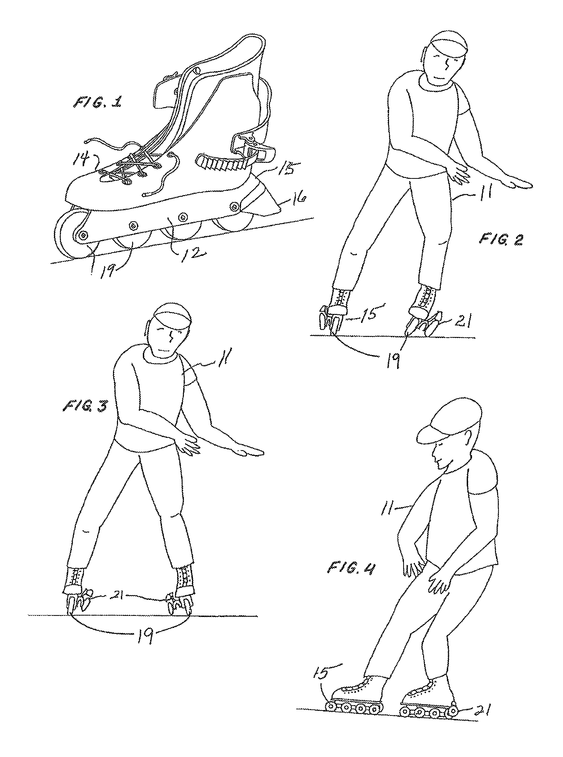 Inline skates training device