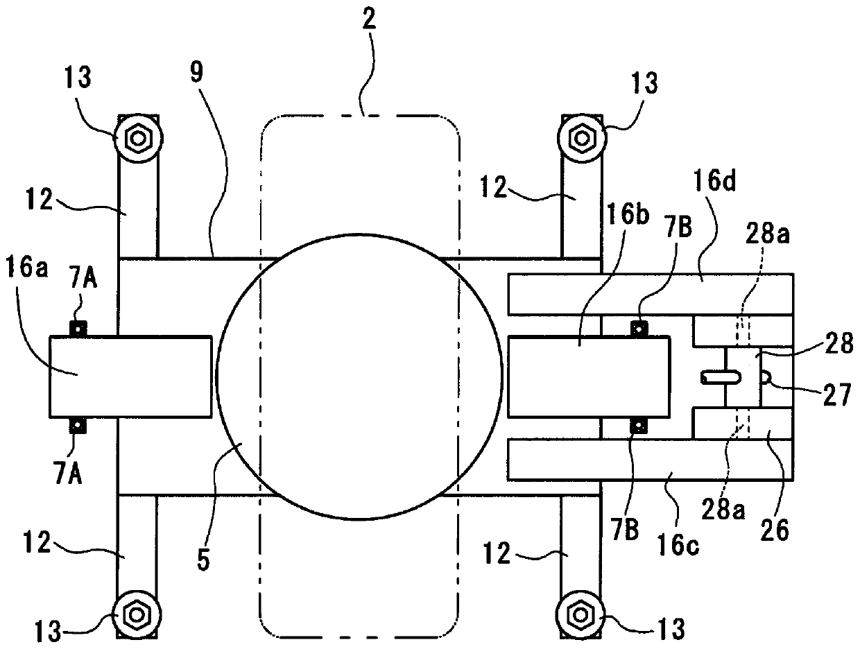 Tire load application device and tire inspection device