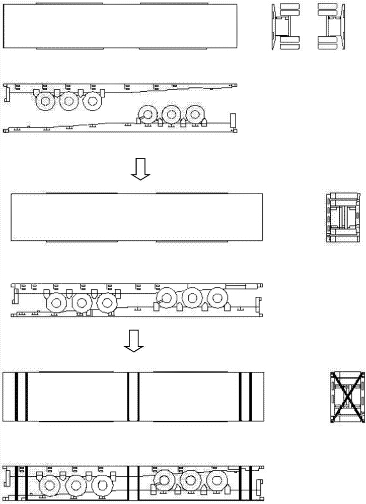 Boxing method of whole container transportation semitrailers