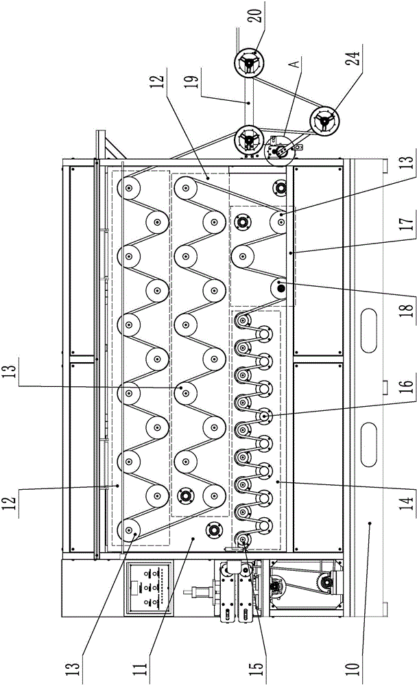 Breaking machine for door strip type sealing rubber strip containing double reinforced steel belts