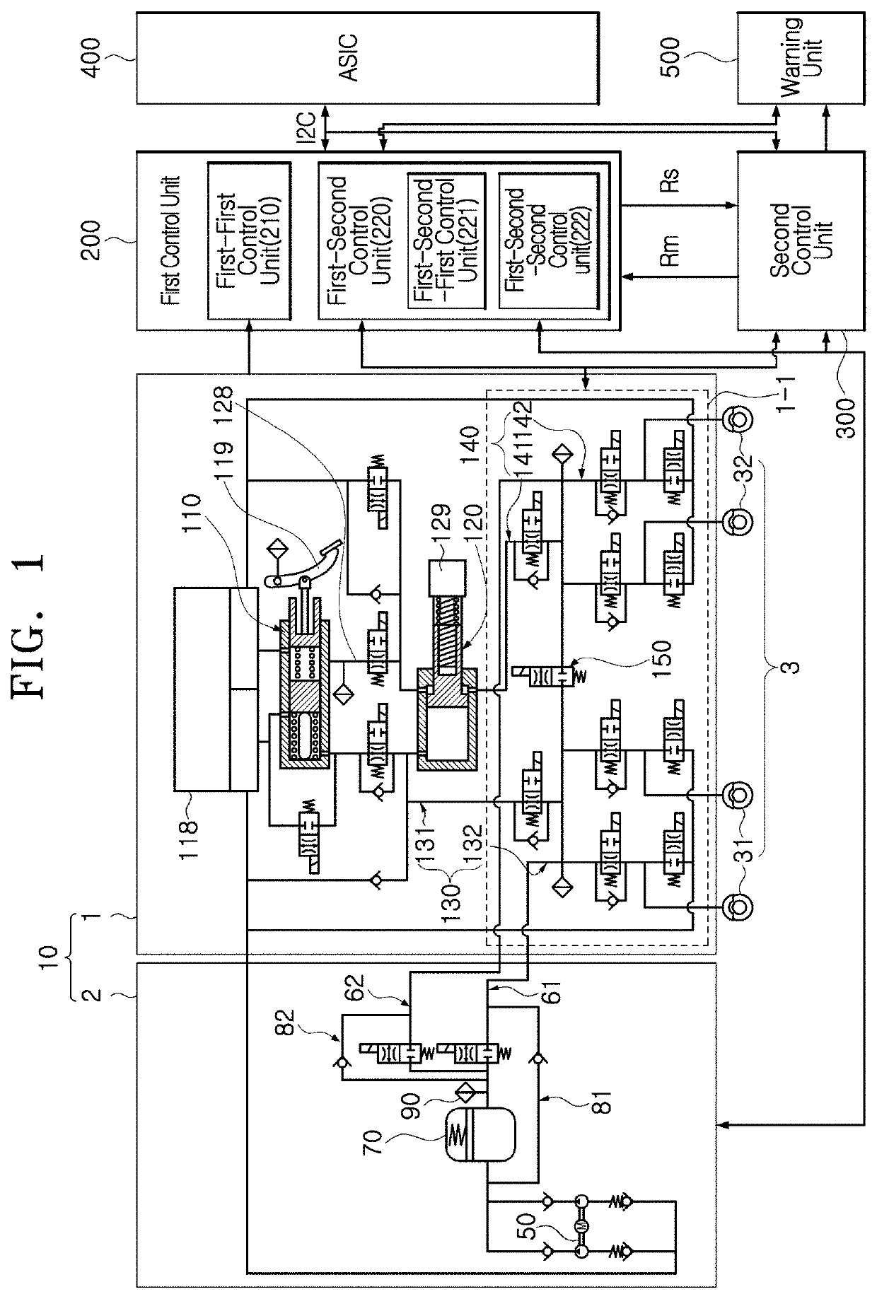Electronic hydraulic brake device and control method thereof