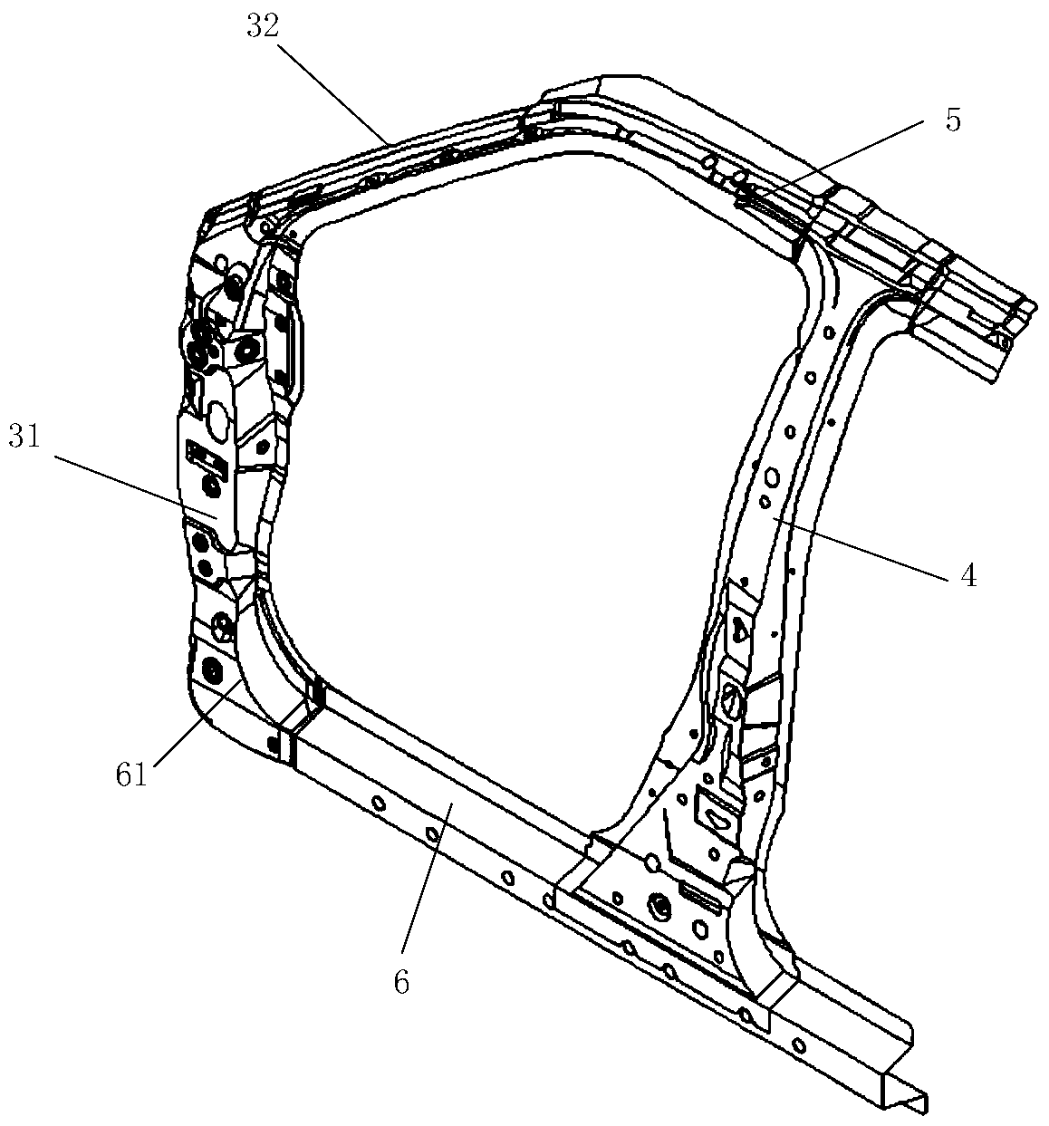 A kind of anti-bending structure of body-in-white and its arrangement method