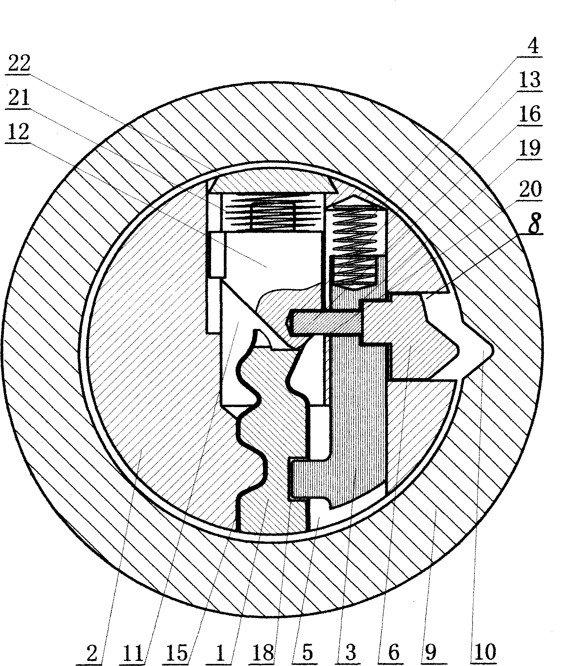 High-safety angle locking cam and key