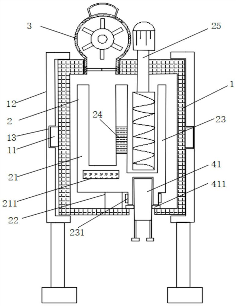 Asphalt melting device for highway engineering