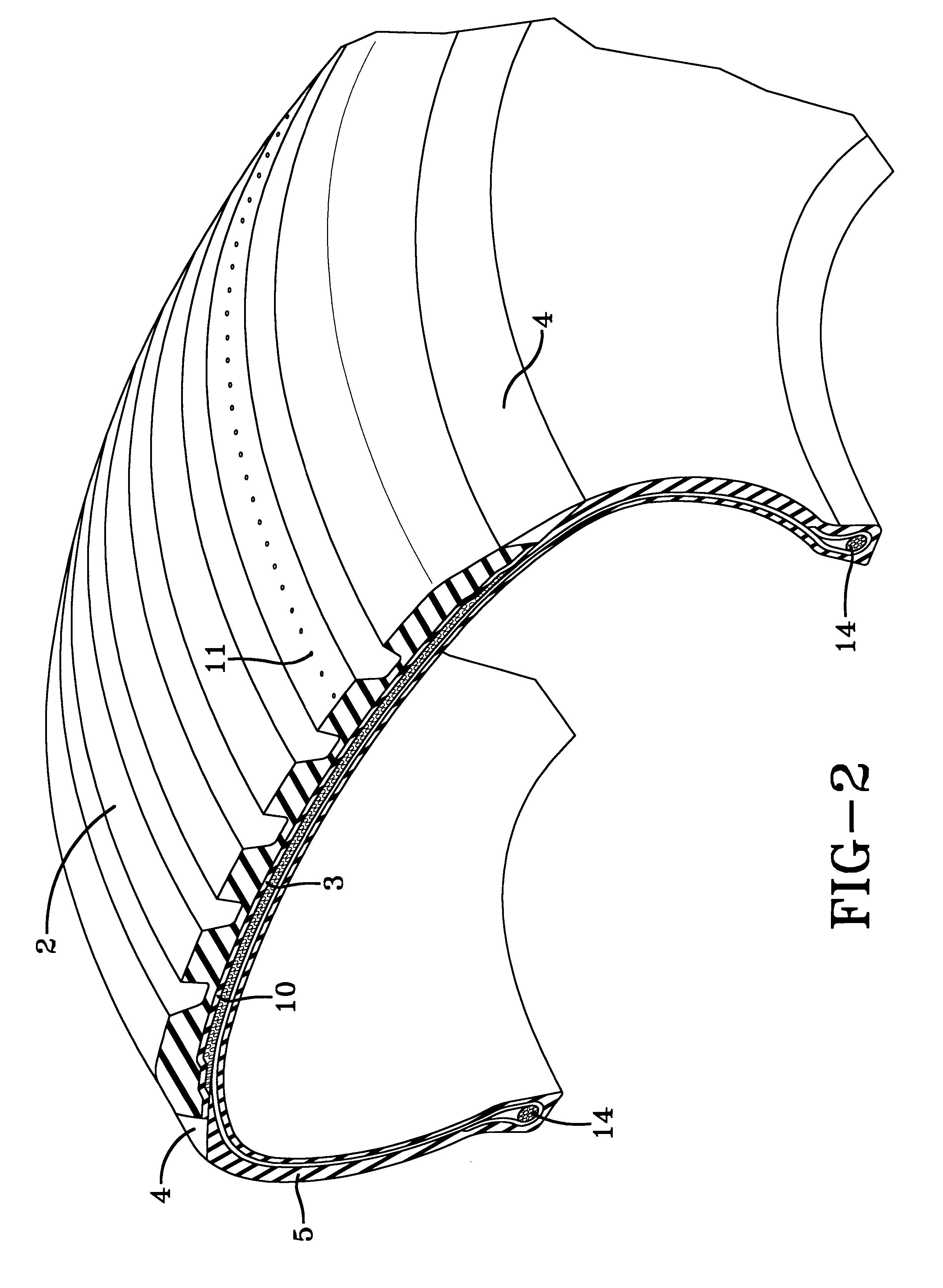 Tire with tread containing electrically conductive staples