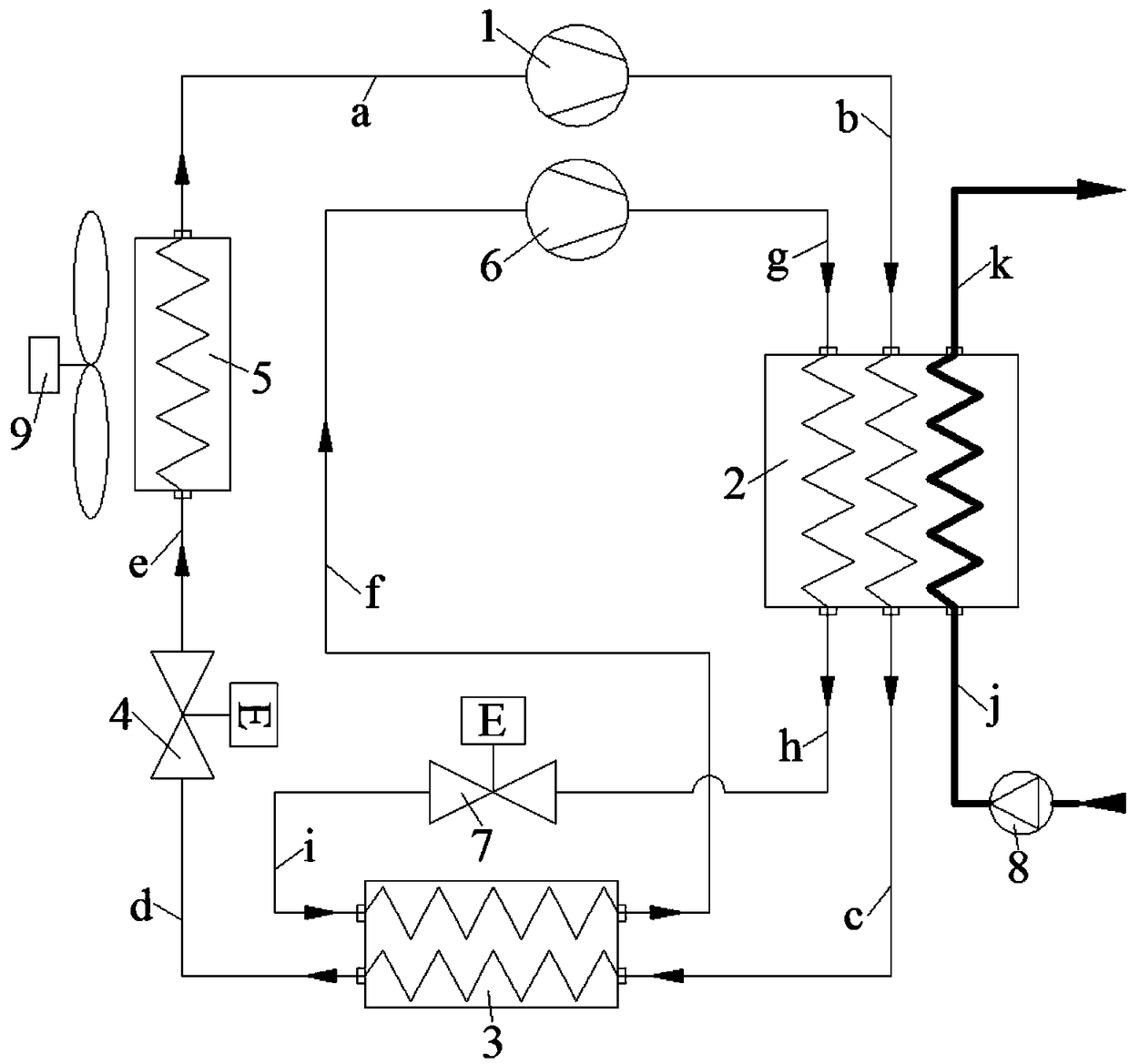 Cross-critical CO2 parallel compression system and capacity ratio method thereof