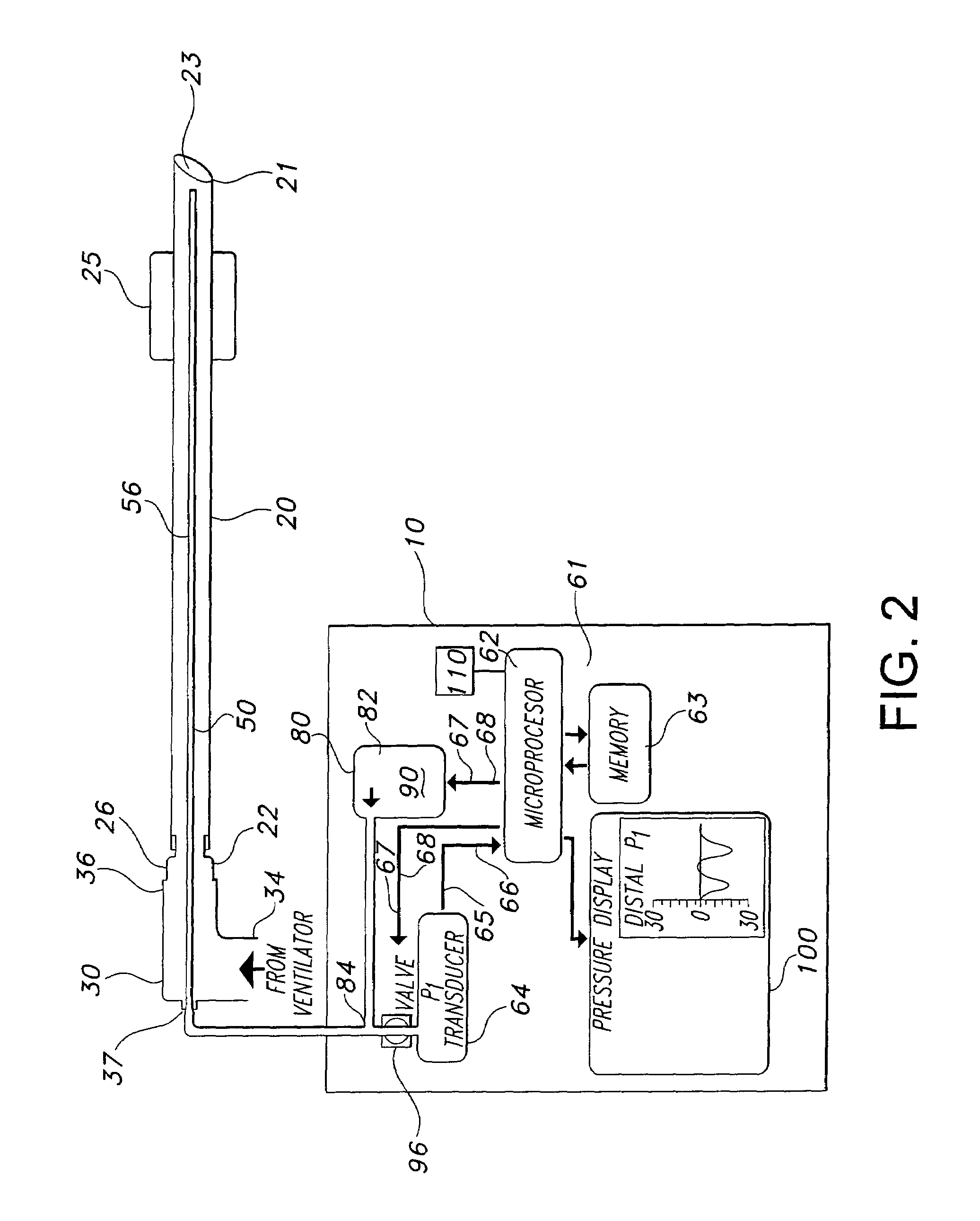 Endotracheal tube pressure monitoring system and method of controlling same