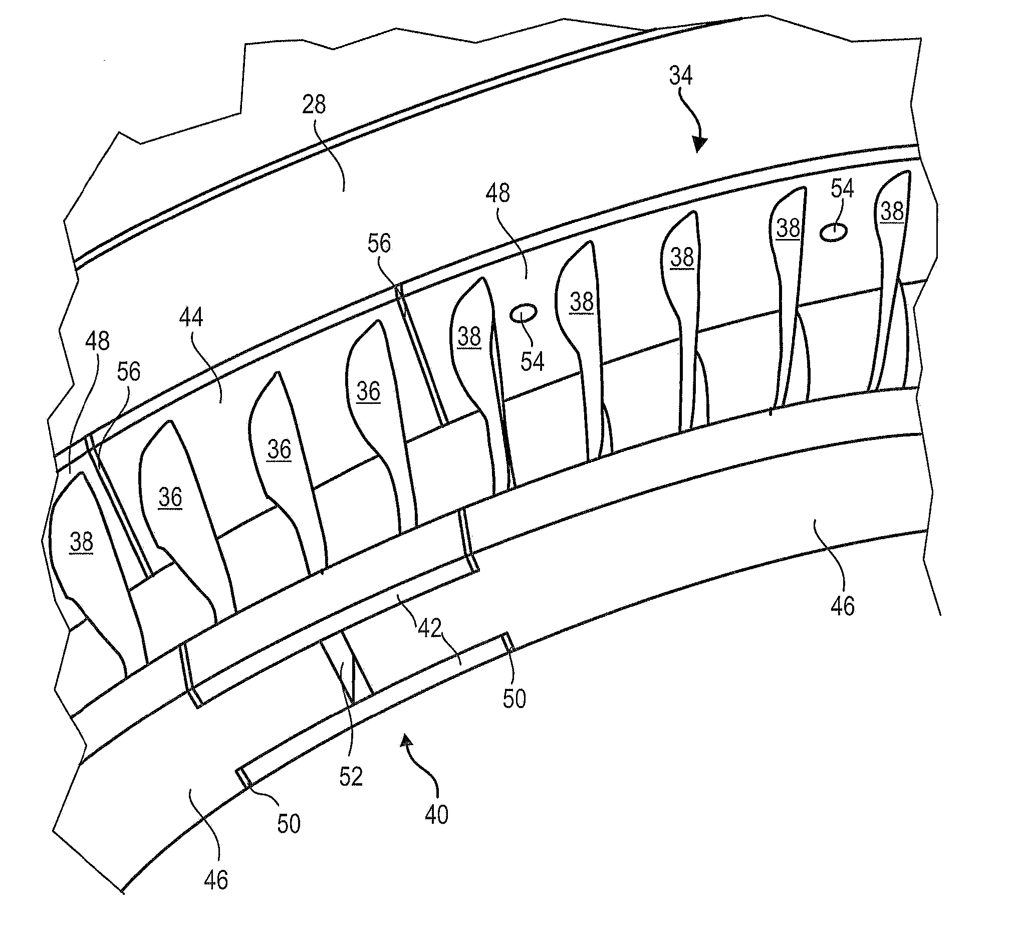 Mixed Stator for an Axial Turbine Engine Compressor