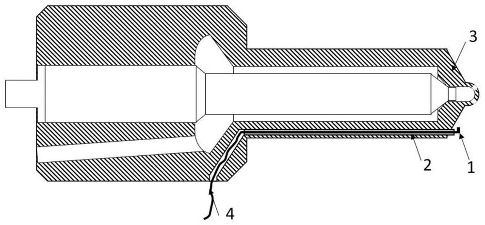 Diesel engine nozzle device capable of being used for online monitoring of combustion state and detection method